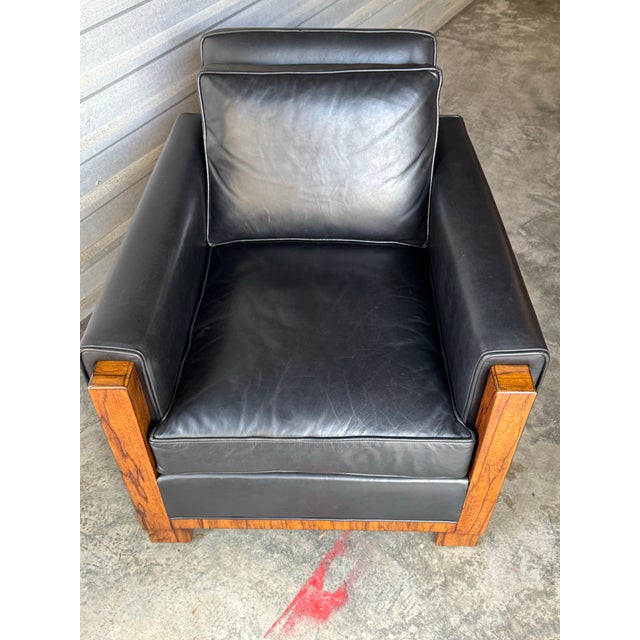 Black 1999 Theodore Alexander Brazilian Rosewood & Genuine Sable Leather Club Chair / Armchair For Sale - Image 8 of 12