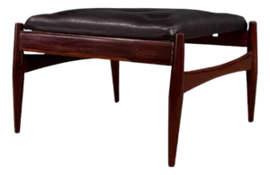 Ottoman in Rosewood & Leather, Liceu De Artes, 1960s