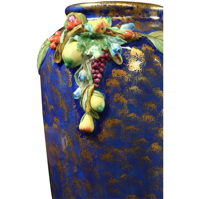 Large Italian Majolica Umbrella Stand Vase For Sale In Columbia, SC - Image 6 of 9