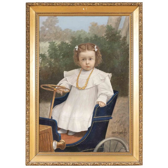 Portrait of Child on a Car is an original moder artwork realized between the late 19th and the 20th century by an italian...