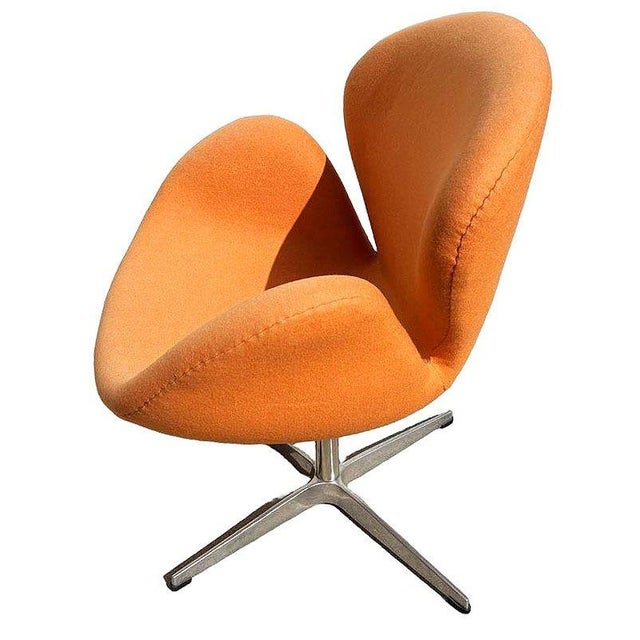 Punmkin Orange Swan Chair in the Style of Arne Jacobsen For Sale In Los Angeles - Image 6 of 7