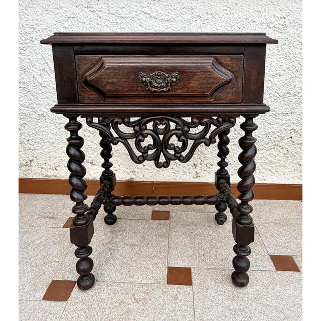 Portuguese Barley Twist Nightstands, 1940s, Set of 2 For Sale - Image 9 of 15