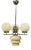 Art Deco Cream Glass and Chrome Chandelier, Czechoslovakia, 1930s For Sale