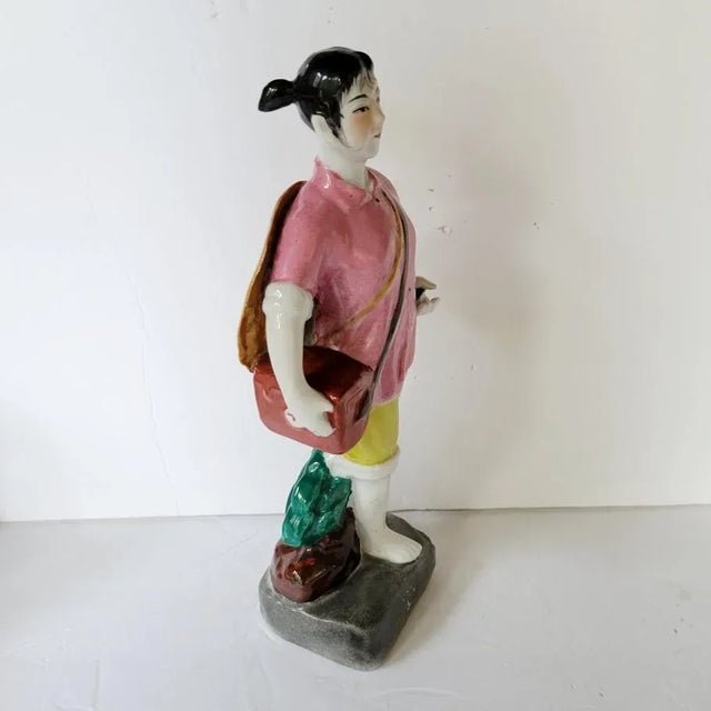 Chinese Cultural Revolution Porcelain Figurine of a Young Woman For Sale In Raleigh - Image 6 of 9