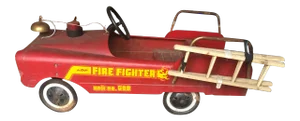 Vintage Fire Engine Toy Pedal Car With Ladders