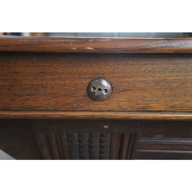 Antique 1890s Brunswick Balke Collender Jacobean Oak Union League Pool Table For Sale - Image 17 of 18