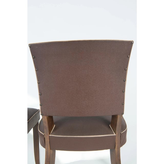 Brown 1950s Vintage French Brown Dining Chairs - Set of 4 For Sale - Image 8 of 13