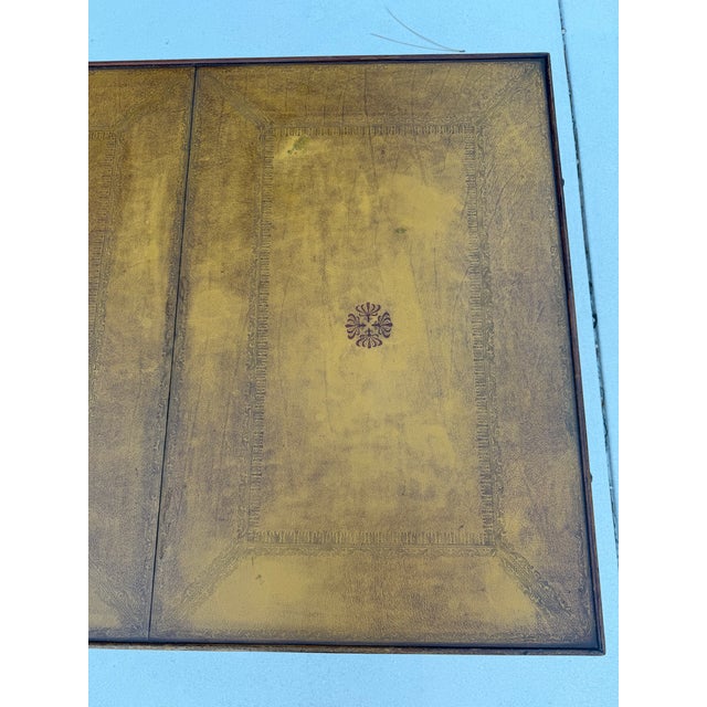 Animal Skin 1990s Attributed to Theodore Alexander Leather Top Shoe Foot Coffee Table For Sale - Image 7 of 9