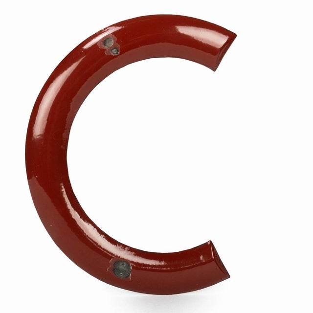 Enameled Letter C in Metal For Sale - Image 9 of 9