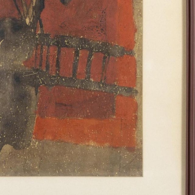 Espiga Pinto, Composition, 1960s, Mixed Media on Paper For Sale - Image 5 of 6