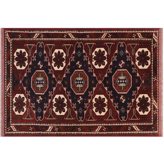 Bohemian Kargahi 1980's Brown/Blue Wool Rug - 5'1'' X 5'10'' For Sale - Image 10 of 10