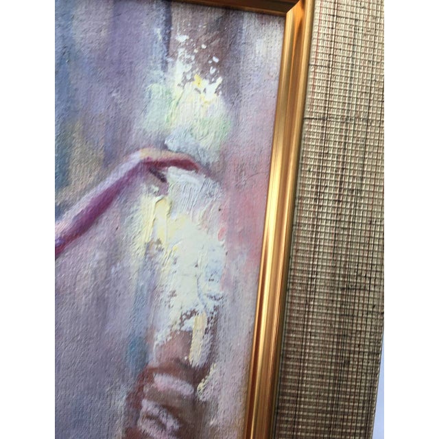 Ballerina Painting Original Impressionist Oil Blue Dancer by Valeriya Serova, Framed For Sale - Image 10 of 12