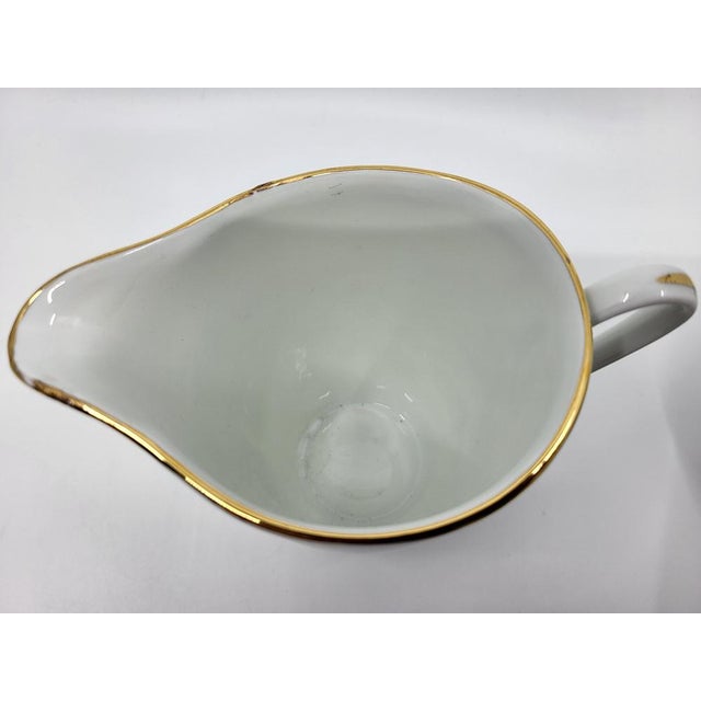 French Empire Style Porcelain Tea Service Decorated with Fine Gold from Sologne, 20th Century, Set of 15 For Sale - Image 12 of 18
