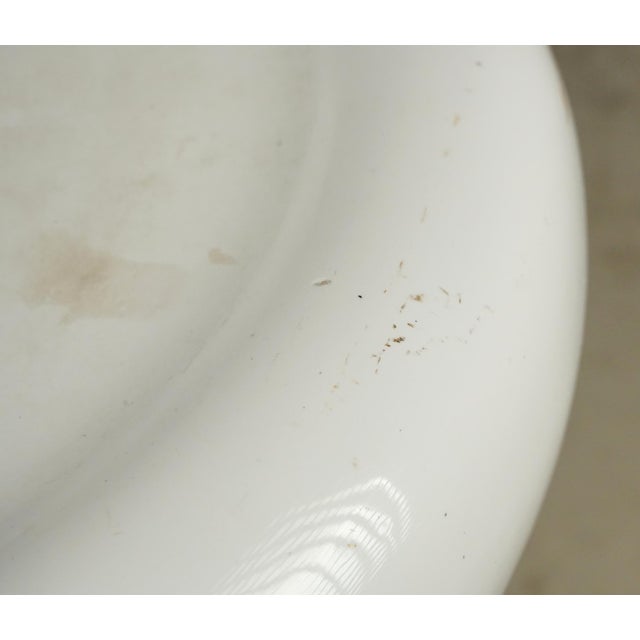 Reclaimed Art Deco Enameled Cast Iron Pedestal Sink For Sale - Image 4 of 11