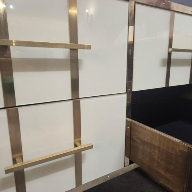 Chest of Drawers with Ivory Murano Glass and Brass from Justfurnituress SRL, Set of 2 For Sale - Image 15 of 18