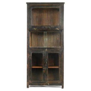 Wooden Showcase with 2 Lockers and a Wardrobe, 1940s For Sale