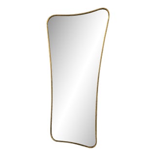 Italian Freeform Brass Wall Mirror For Sale