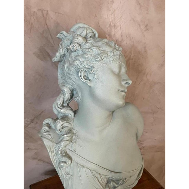 Green Antique Woman Bust in Terracotta, 1850s For Sale - Image 8 of 18
