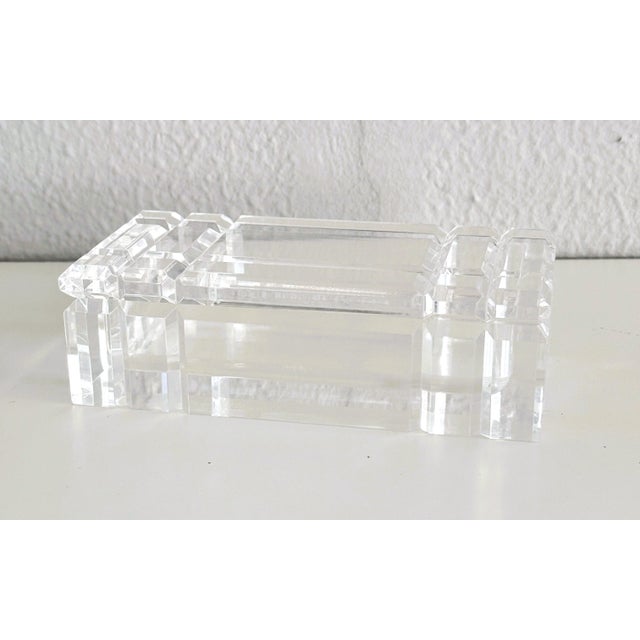 Mid-Century Italian Acrylic Glass Faceted Jewelery Box, 1970s For Sale - Image 10 of 11