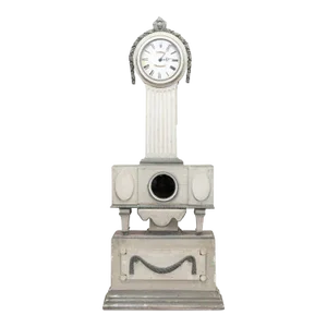 Swedish Gustavian Grey Painted Tall Case Clock