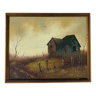1970s Vintage Lee. Sound Impressionist Landscape Oil Painting on Canvas – Framed For Sale