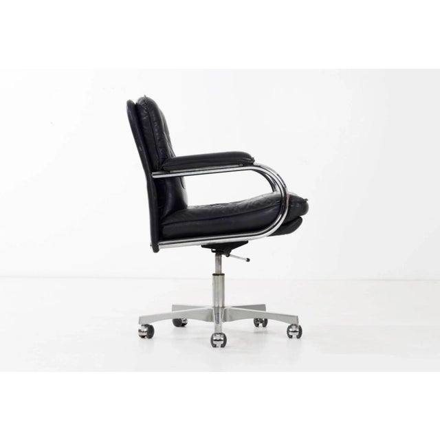 Mid-Century Modern 1970s Vintage Mariani Leather Desk Chair For Sale - Image 3 of 10