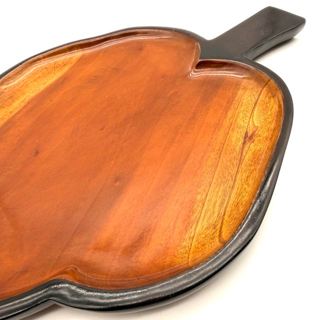 Shabby Chic Vintage Mahogany Wood Haitian Cheese Tray For Sale - Image 3 of 7