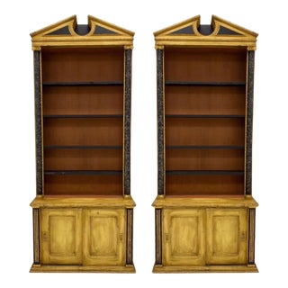 Early 20th Century Italian Painted Neo-Classical Bookcases, Pair For Sale
