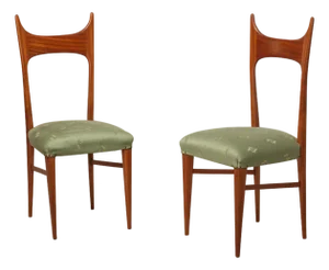 Italian Dining Chairs in Wood, 1950s, Set of 2