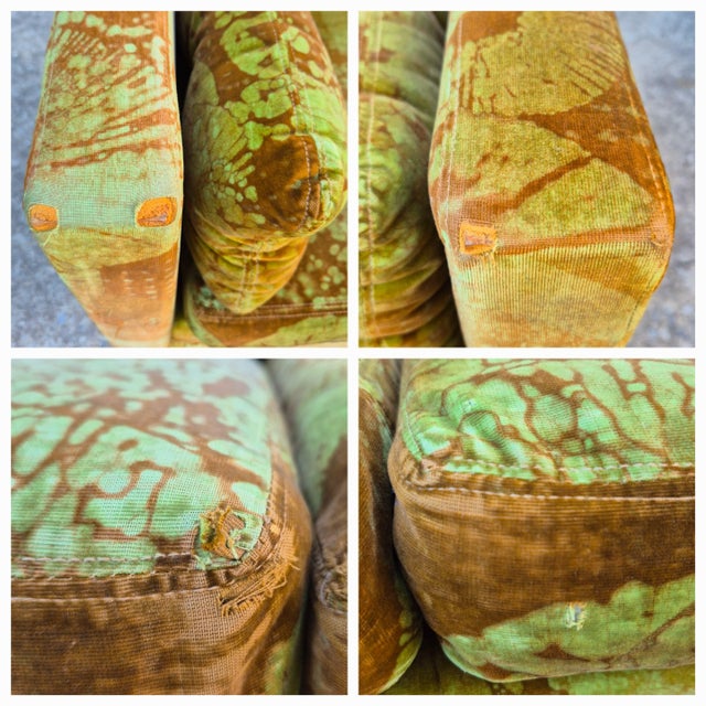 Late 1960s Dux 4-Seat Tuxedo Sofa With Original Jack Lenor Larsen Velvet Upholstery For Sale - Image 13 of 14