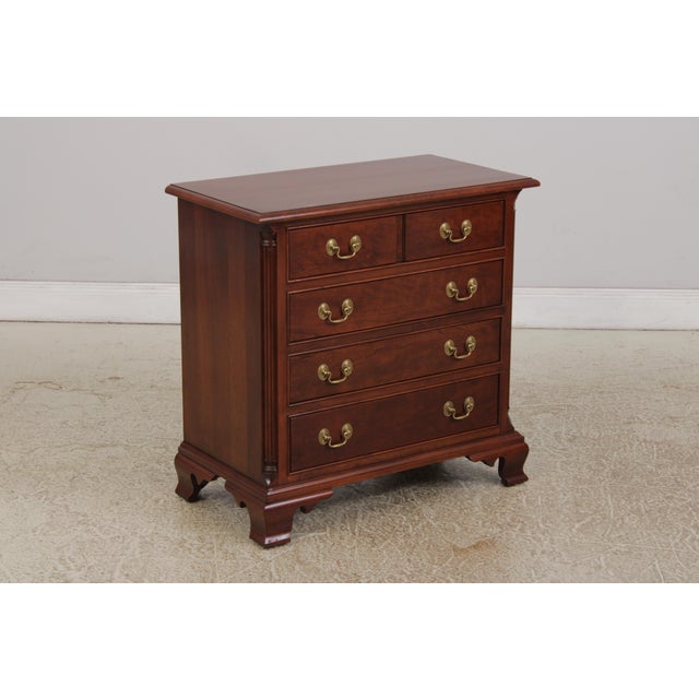 Age: c2010 Details: #27 Finish Cherry Bracket Feet Dovetailed Drawer Construction High Quality Construction Quarter Column...
