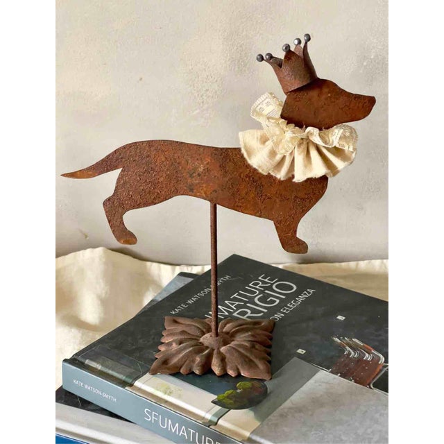 1990s Handcrafted Rust Rabbit, Cat and Dachshund, Italy, 1990s, Set of 3 For Sale - Image 5 of 13