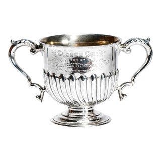 Ornate Antique Sterling Silver English Shooting Trophy Cup Home Decor Militaria For Sale
