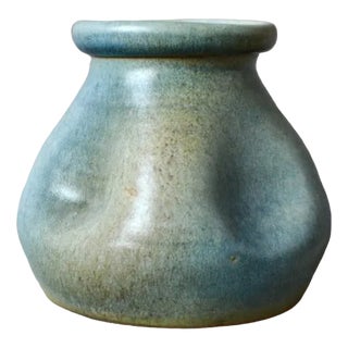 Gray-Green Vase with Hemmed Neck, 1970s For Sale