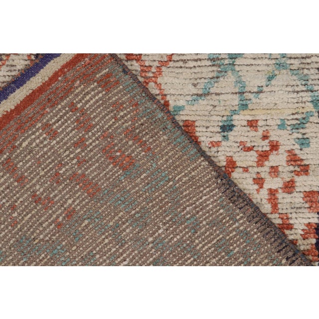 Textile Rug & Kilim’s Moroccan Style Rug in Off-White, Red and Blue - 5'x8' For Sale - Image 7 of 7