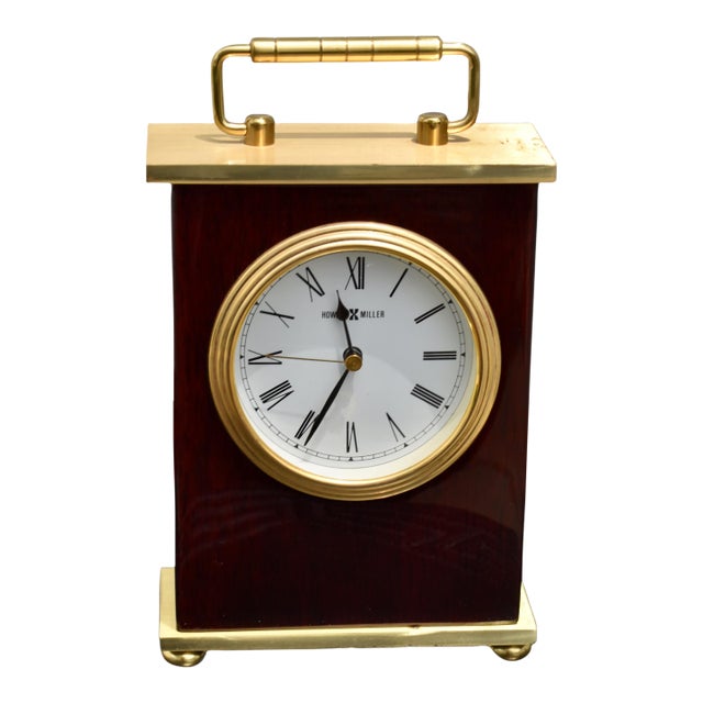 Howard Miller Rosewood Finish Bracket Mantel Clock 613-528 Carriage Desk Brass For Sale