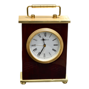 Howard Miller Rosewood Finish Bracket Mantel Clock 613-528 Carriage Desk Brass