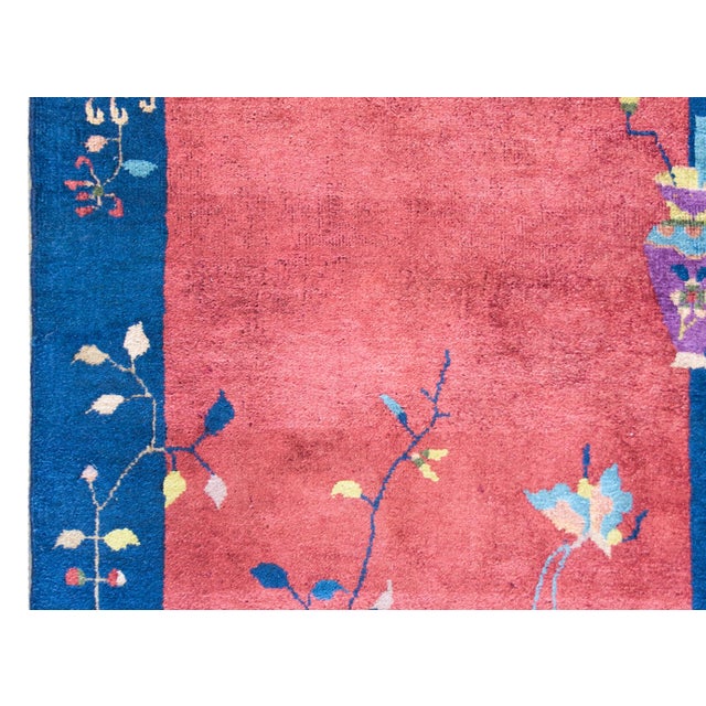 Red Early 20th Century Chinese Art Deco Rug For Sale - Image 8 of 13