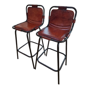 1960s Pair of Leather Bar Stools