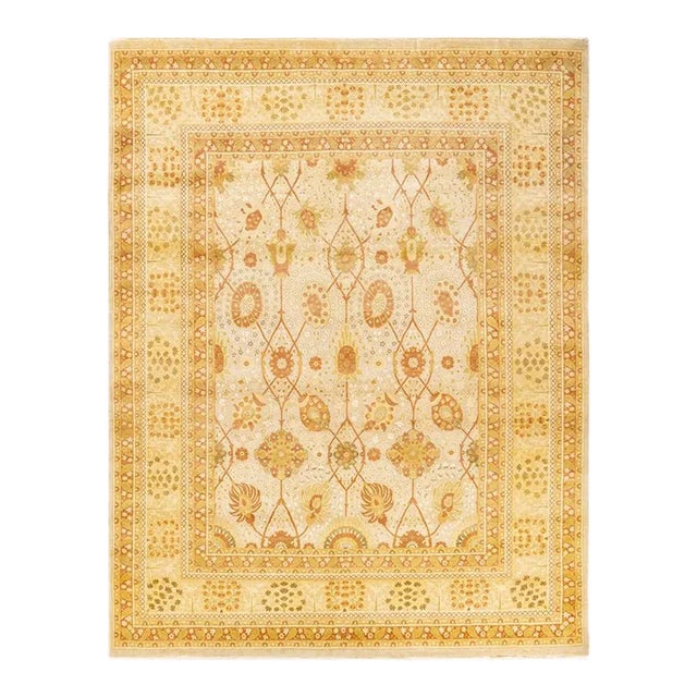 Mogul, One-of-a-Kind Hand-Knotted Area Rug in Ivory, 8' 2" x 10' 5" For Sale