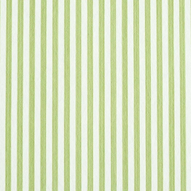 Schumacher Sample - Schumacher Edwin Stripe Narrow Wallpaper in Leaf For Sale - Image 4 of 4