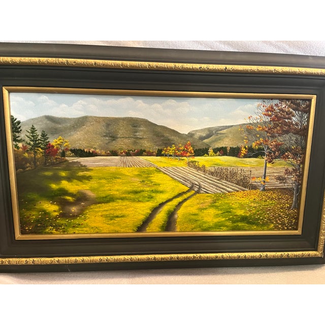 Hudson Valley artist Howard Hopkins Jr View of Katterskill oil on canvas landscape. Actual painting measures 30” wide x...