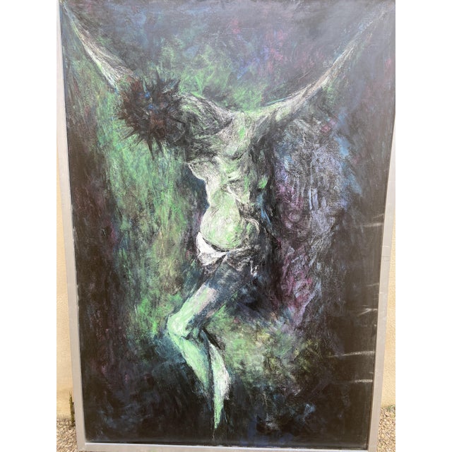 1970s Vincent Gonzalez, Christ on the Cross, 1970s, Oil on Canvas For Sale - Image 5 of 10
