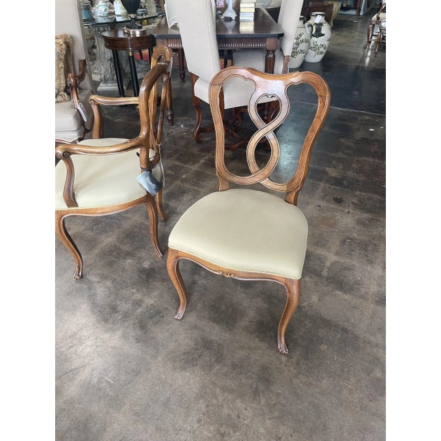 1990s 1990s Italian Side Chair With Antique Walnut Finish For Sale - Image 5 of 7