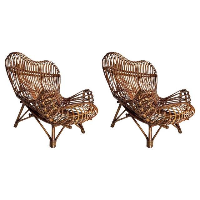 Vintage Gala Armchairs by Franco Albini for BBB Bonacina, 1951, Set of 2 For Sale - Image 11 of 11