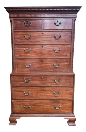 19th Century Tallboy Commode in English Mahogany