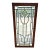 American Clear Beveled and Chip Glass Zink and Oak Framed Glass Panel For Sale