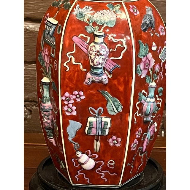 Early 20th Century Republic Period Chinese Coral Red Relief Porcelain Tea Caddy Jar Lid 10" For Sale In San Francisco - Image 6 of 6