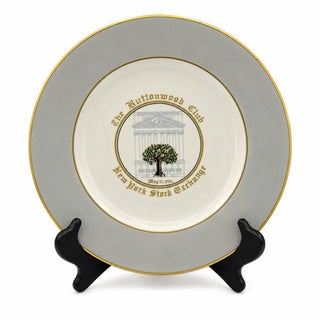 Vintage Buttonwood Club New York Stock Exchange Plate 10.75"d For Sale