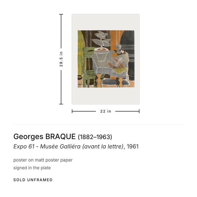 Modern Georges Braque Expo 61 - Musée Galliéra (Avant La Lettre) Poster For Sale - Image 3 of 3